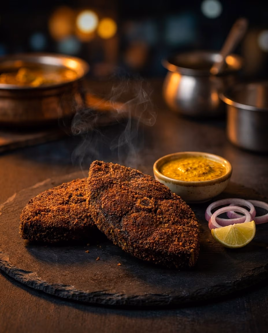 Bhetki Fish Fry — Proper Kolkata bhetki in a crumb coat that shatters. Kashundi optional; devotion mandatory.